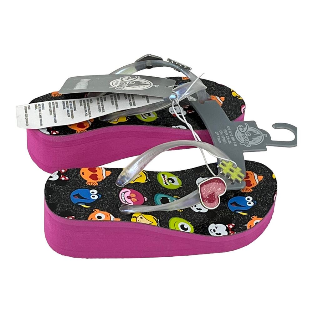 NWT Disney Store Minnie Emoji Sandals Wedge Girls Size 9/10